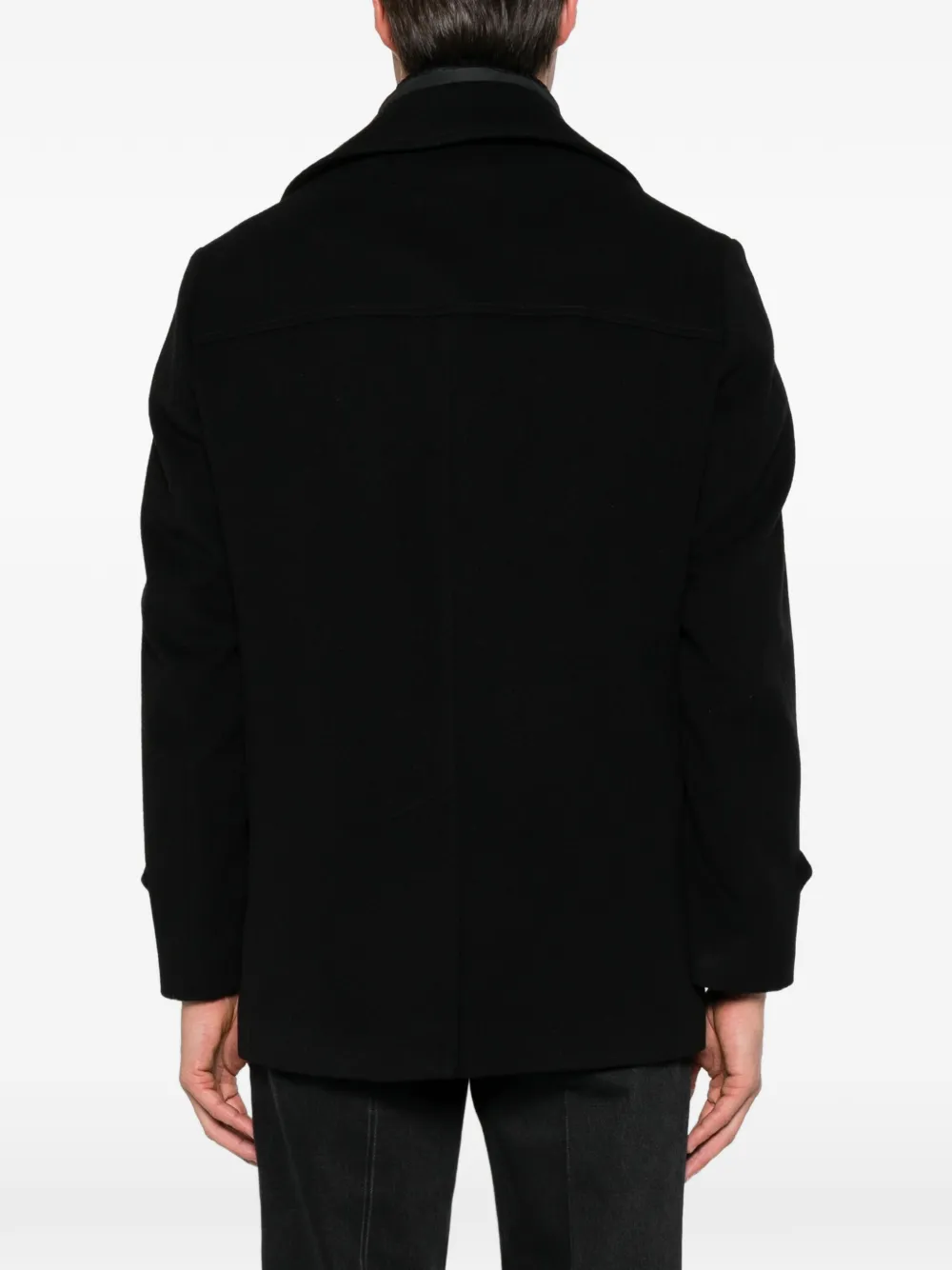 Barba double-breasted peacoat Zwart