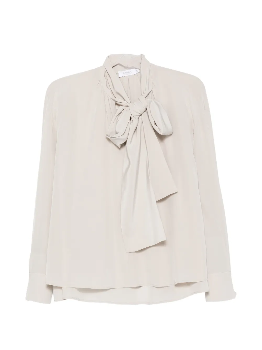 Barba pussy-bow silk blouse Beige