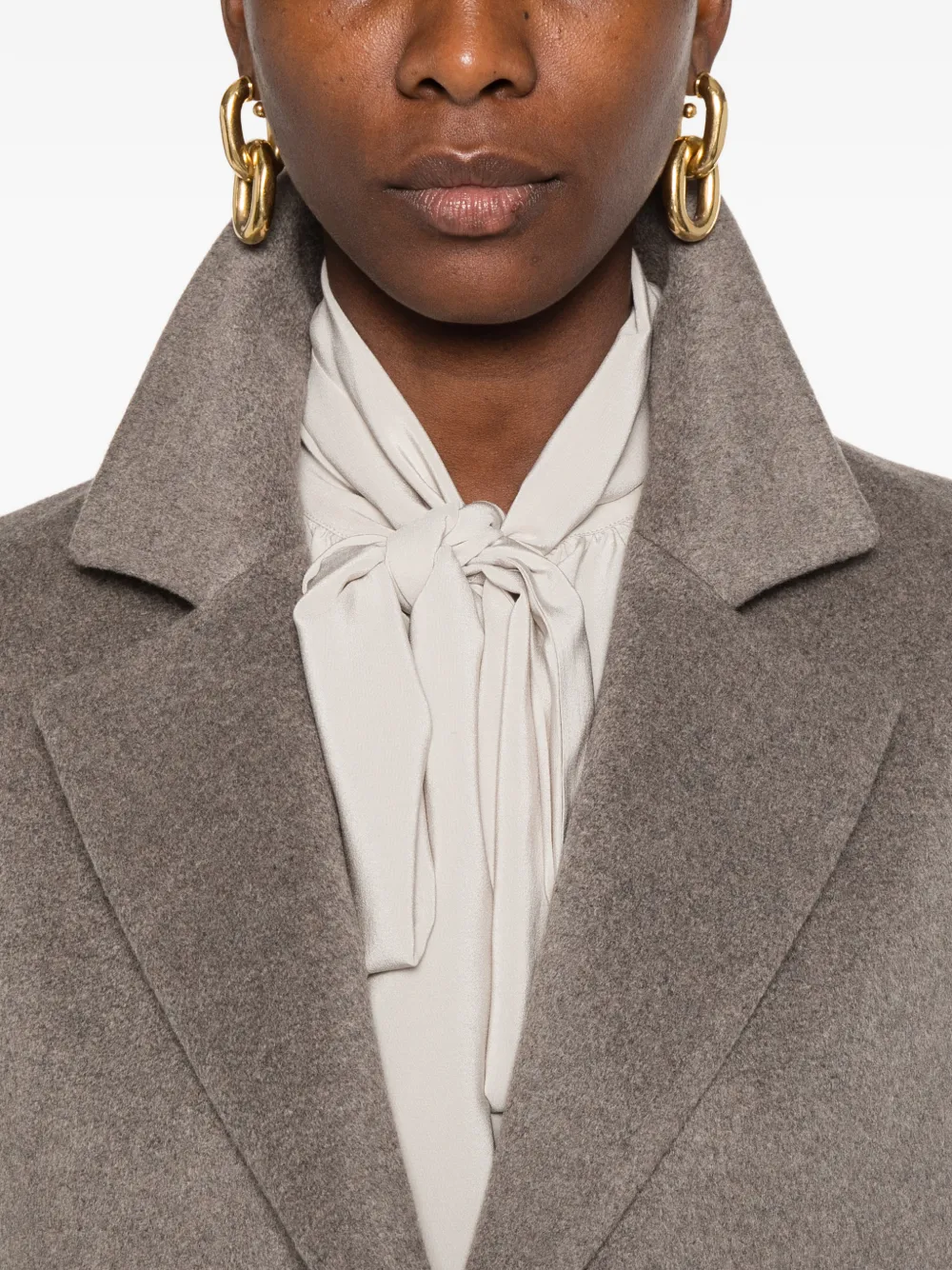 Barba Louise single-breasted patch-pocket coat Grijs