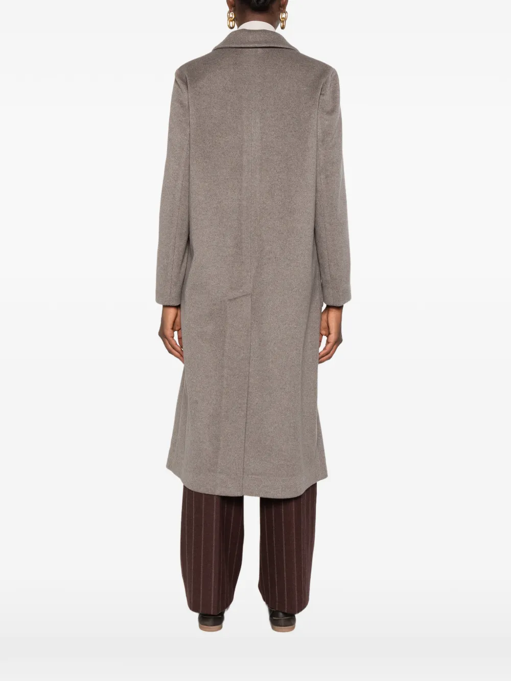 Barba Louise single-breasted patch-pocket coat Grijs