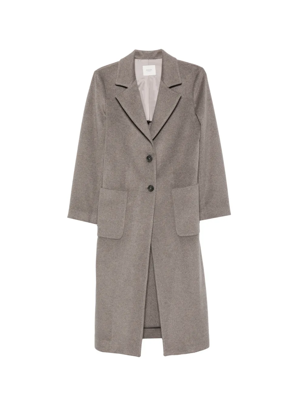 Barba Louise single-breasted patch-pocket coat Grijs