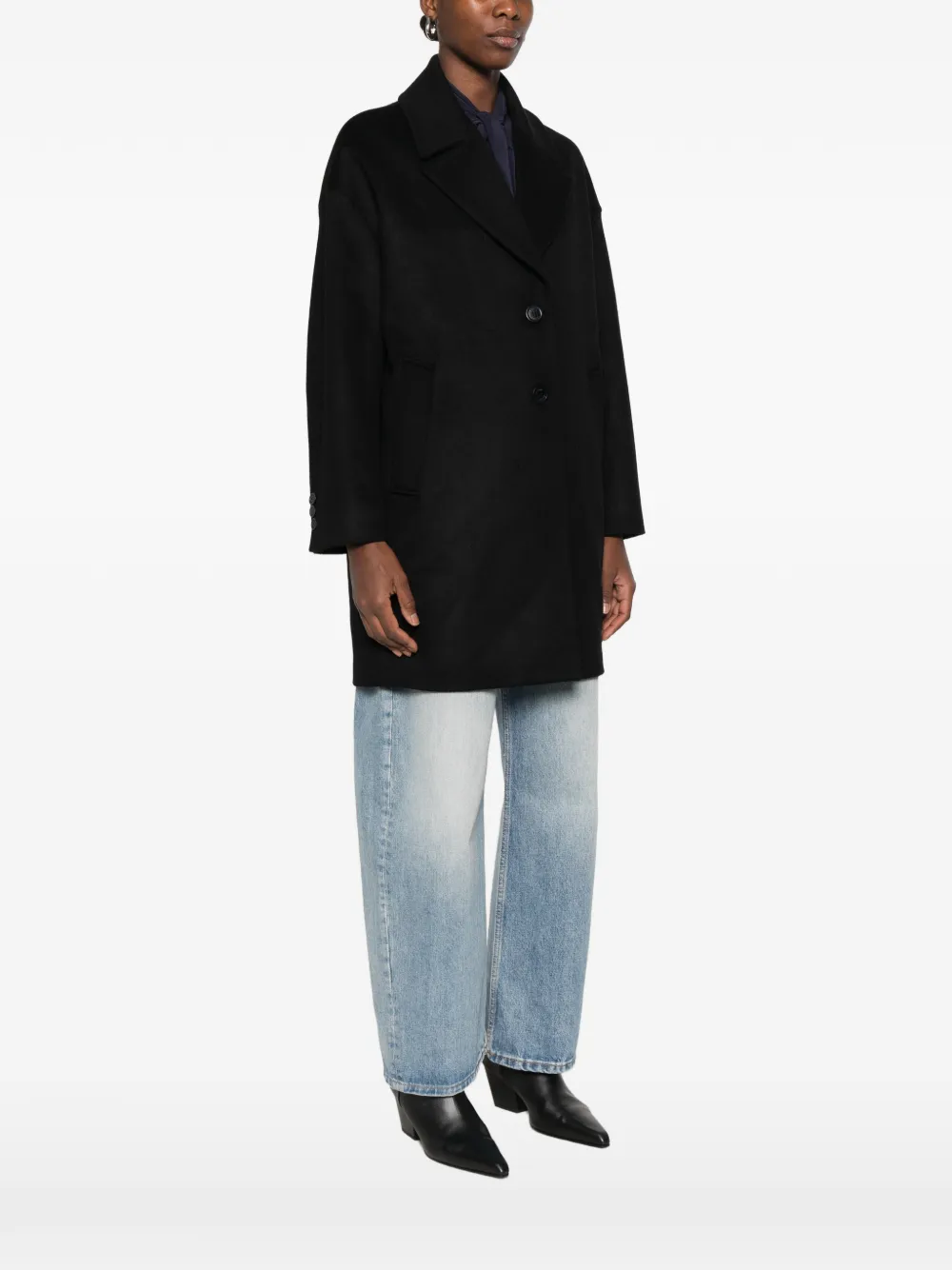 Barba single-breasted notched-lapel coat Zwart