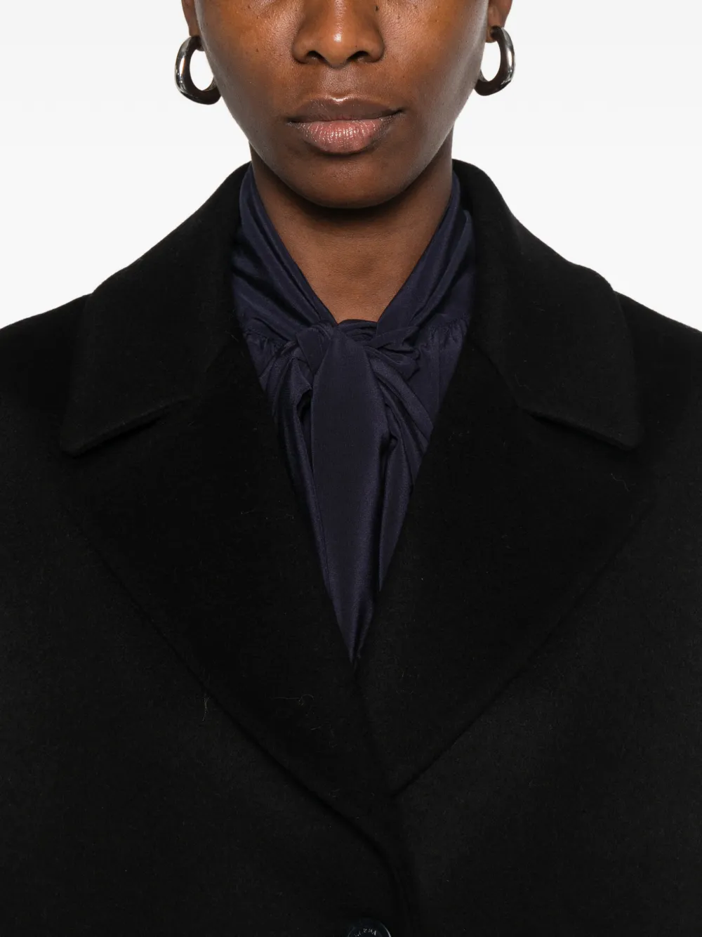 Barba single-breasted notched-lapel coat Zwart