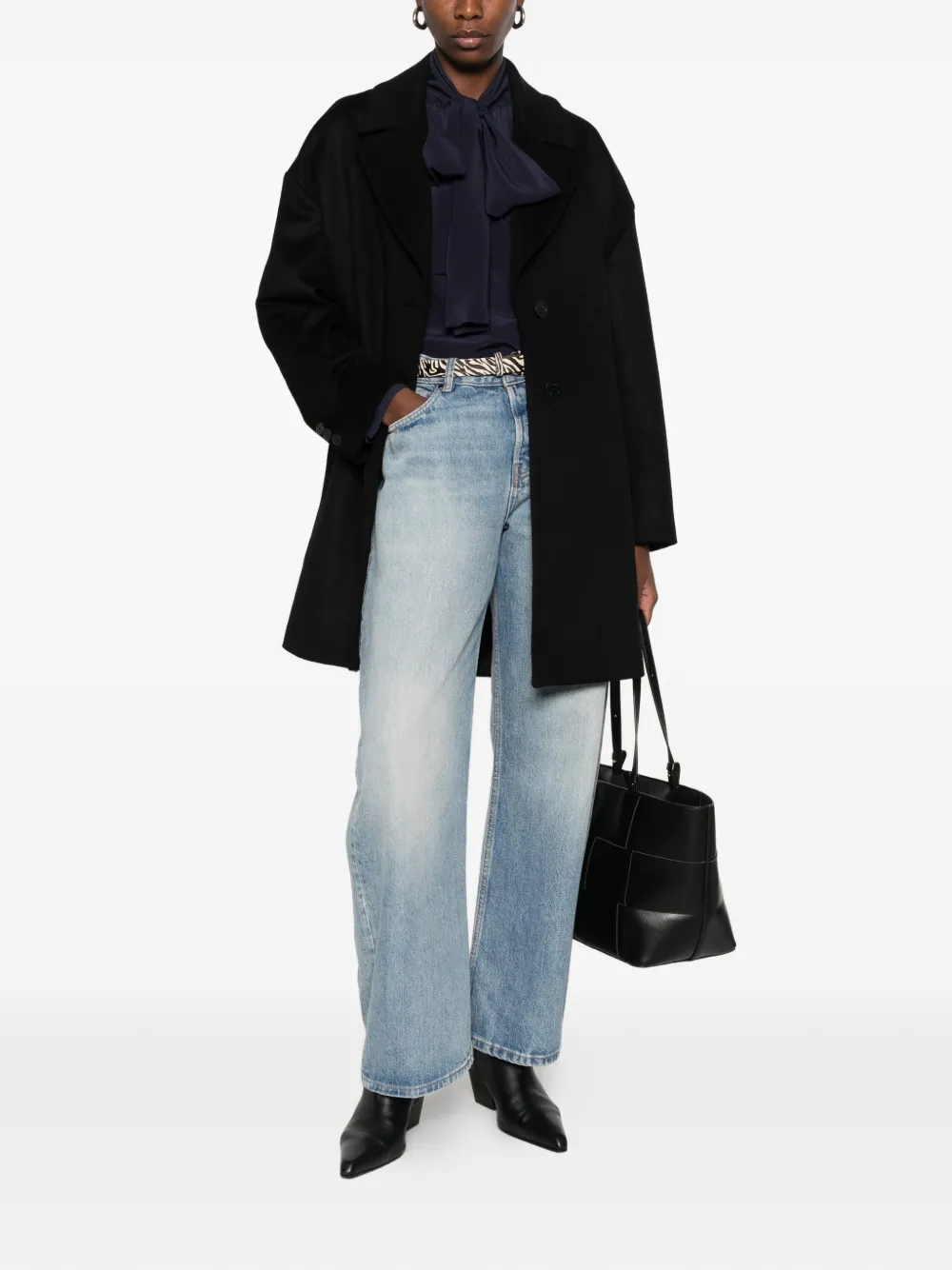 Barba single-breasted notched-lapel coat Zwart