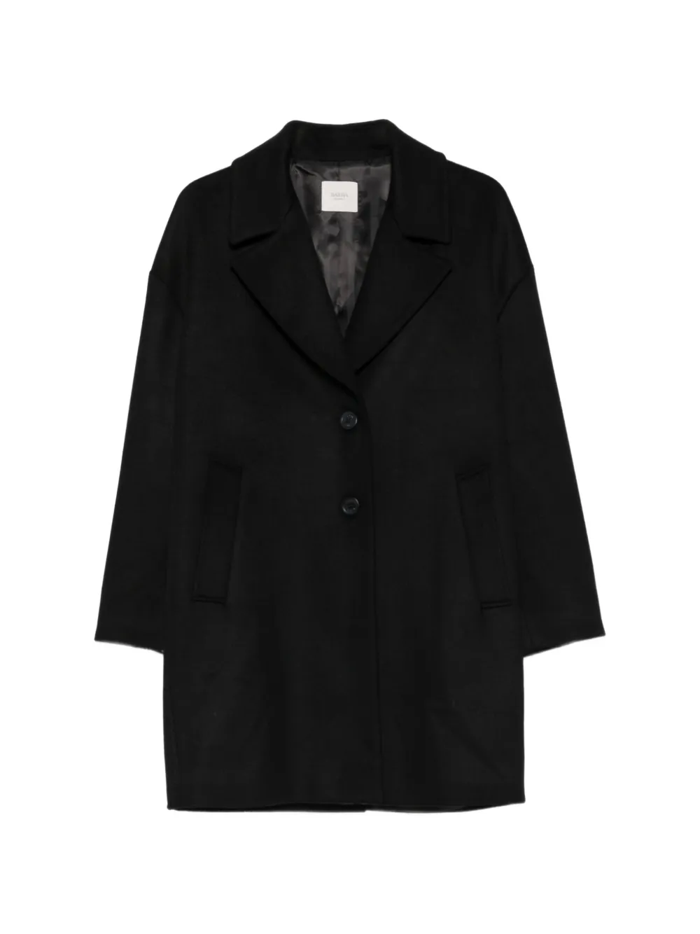 Barba single-breasted notched-lapel coat Zwart