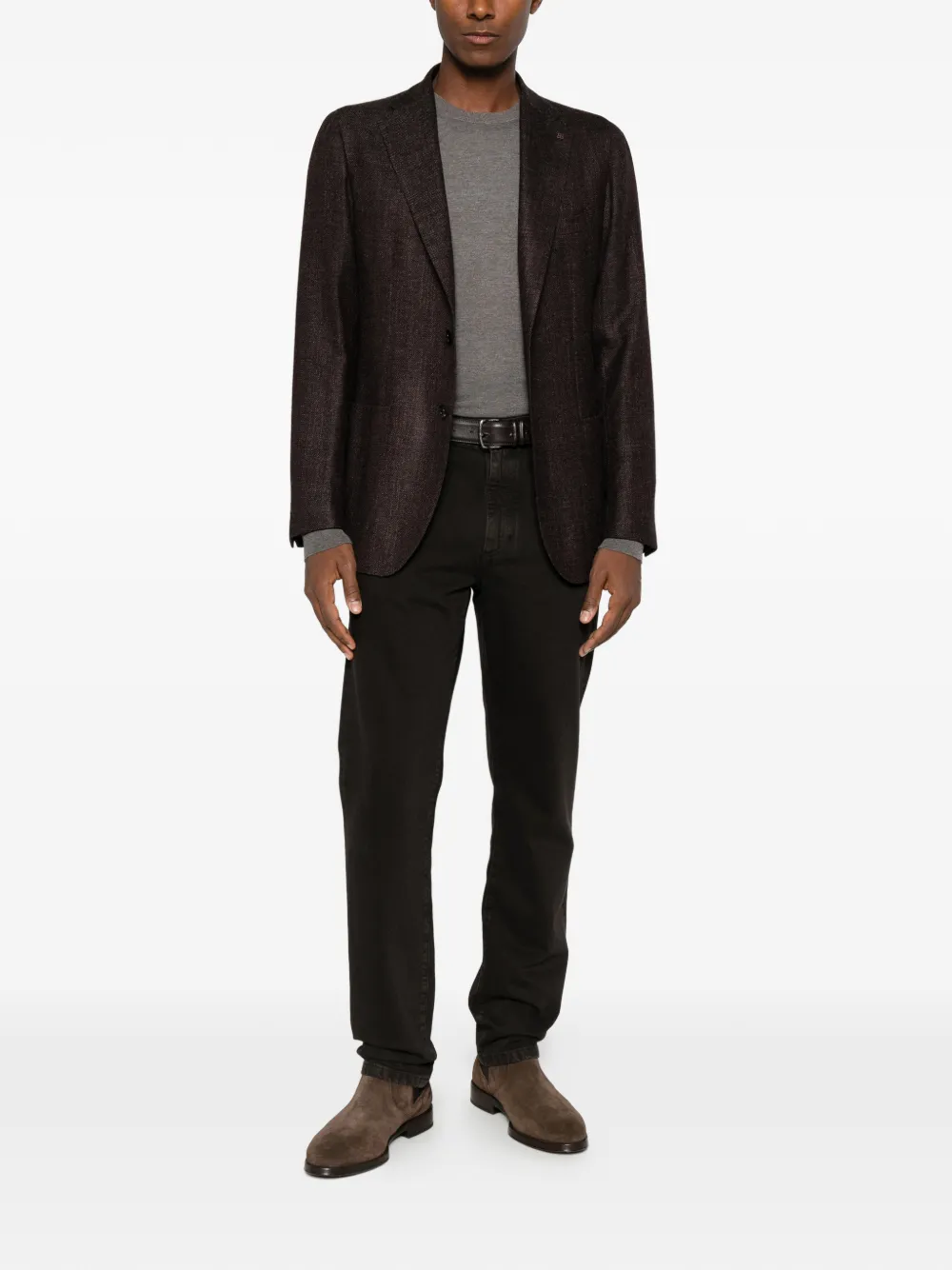 Tagliatore Blazer met enkele rij knopen Bruin