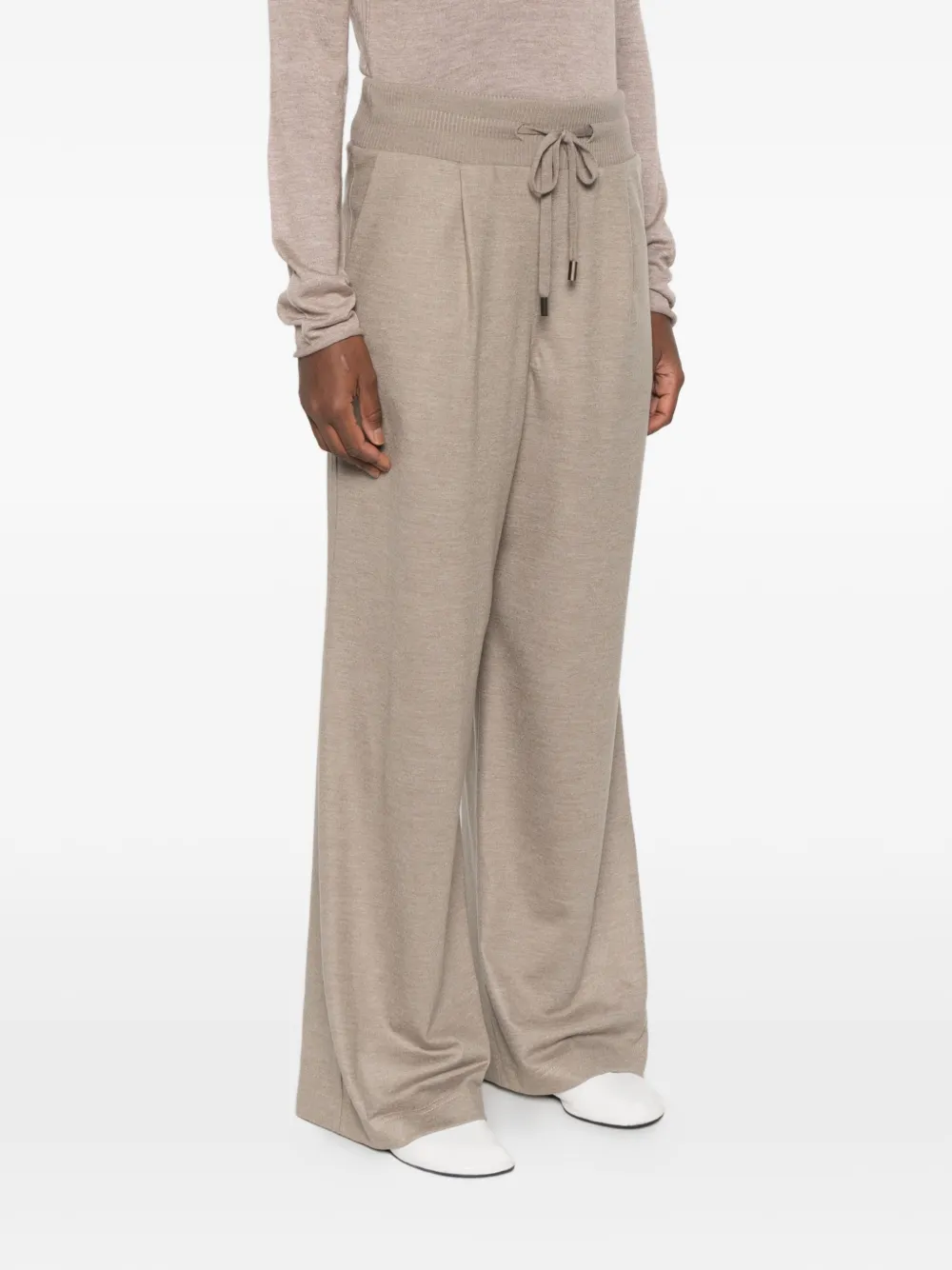 Fedeli Rodrigo drawstring-waist wide-leg trousers Beige