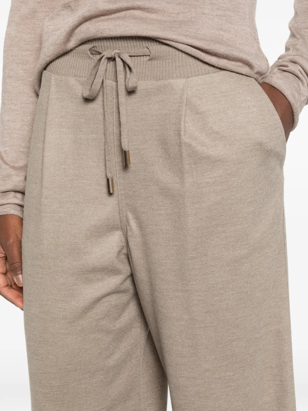Fedeli Rodrigo drawstring-waist wide-leg trousers Beige