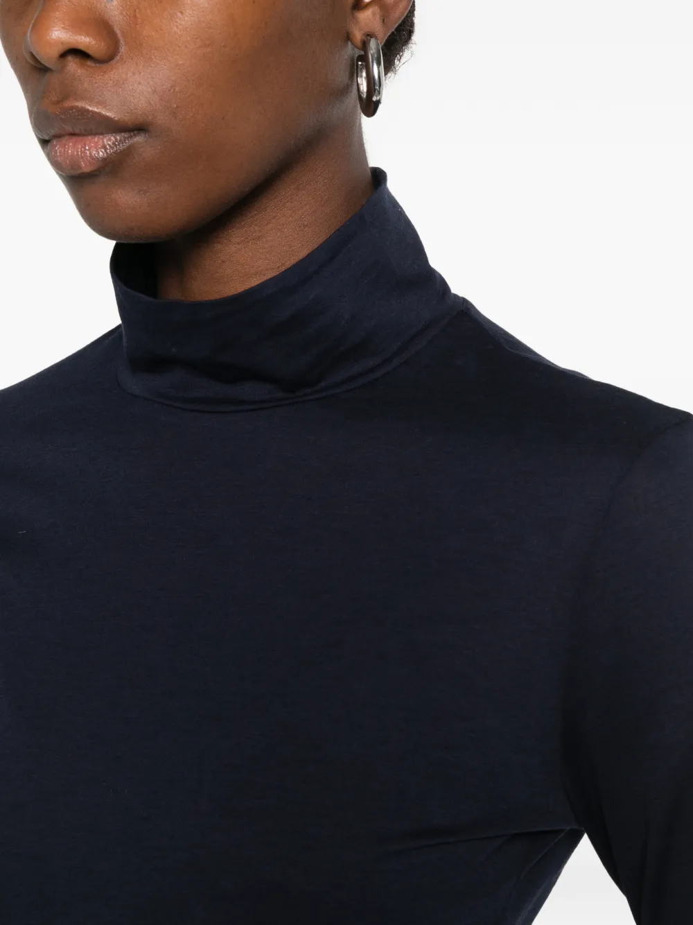 Eleventy long-sleeve roll-neck T-shirt Blauw