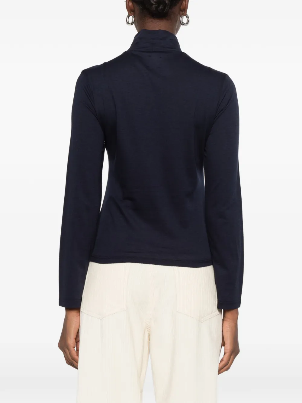 Eleventy long-sleeve roll-neck T-shirt Blauw