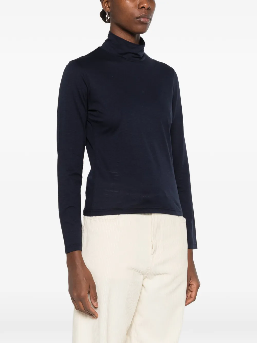 Eleventy long-sleeve roll-neck T-shirt Blauw