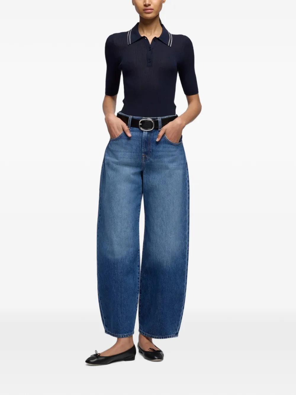 7 For All Mankind Bonnie Curvilinear high-waist jeans Blauw
