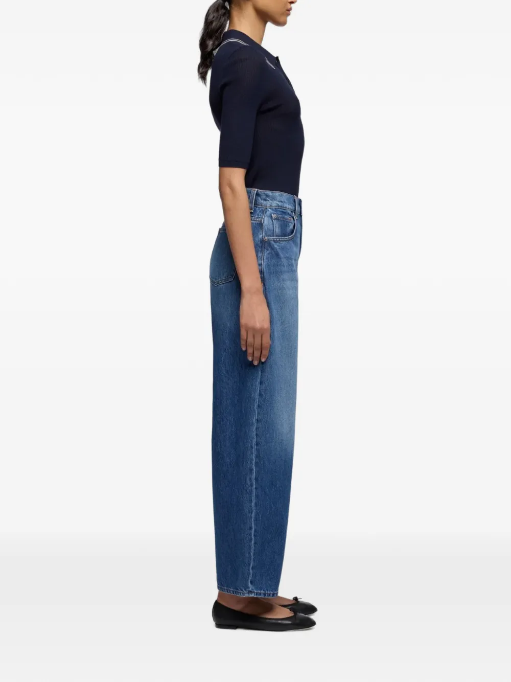 7 For All Mankind Bonnie Curvilinear high-waist jeans Blauw