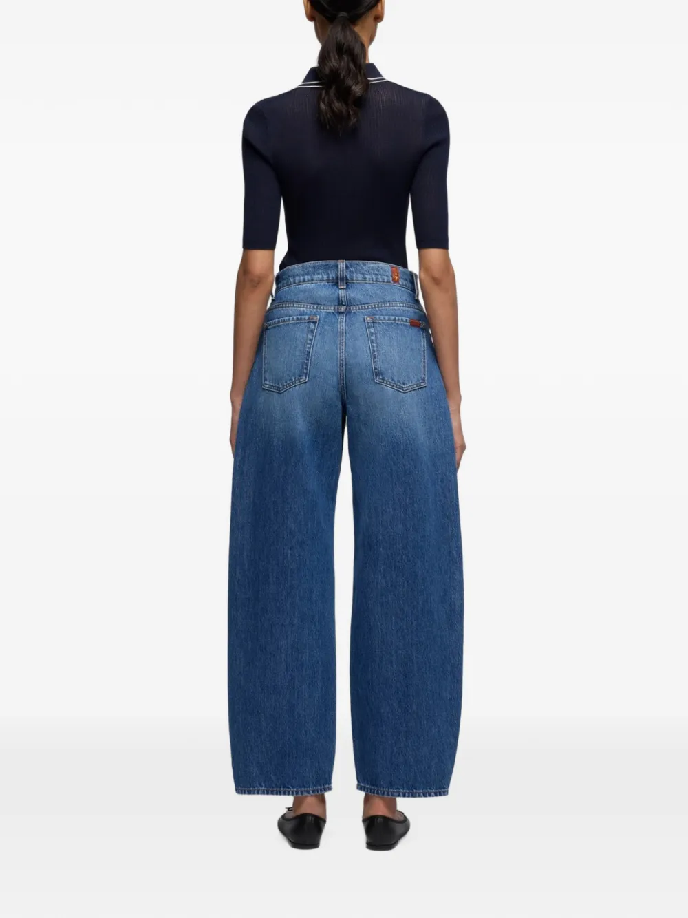 7 For All Mankind Bonnie Curvilinear high-waist jeans Blauw