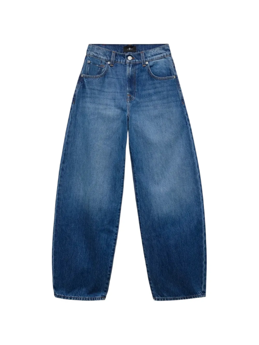 7 For All Mankind Bonnie Curvilinear high-waisted mid-leg jeans - Blu