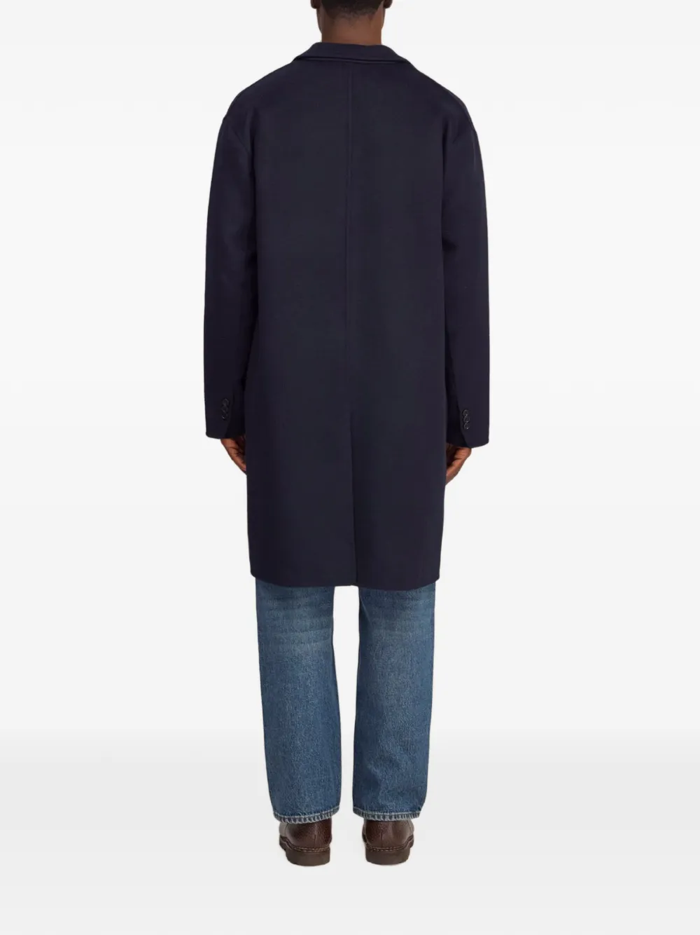 NN07 Jas met enkele rij knopen en gekerfde revers Blauw