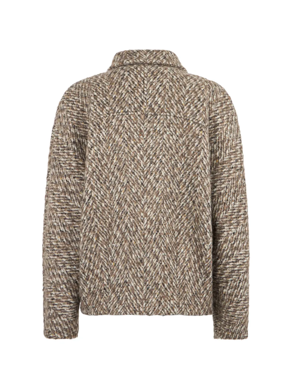 Kiton herringbone-pattern wool-blend jacket Bruin
