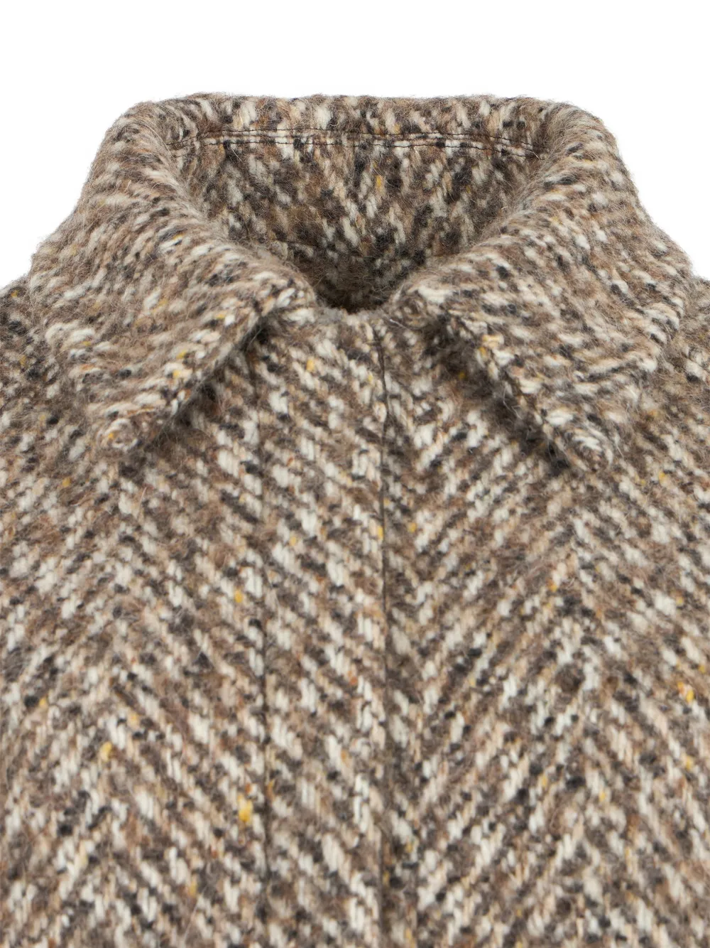 Kiton herringbone-pattern wool-blend jacket Bruin