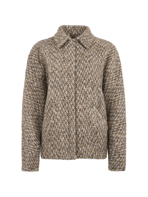 Kiton herringbone-pattern wool-blend jacket
