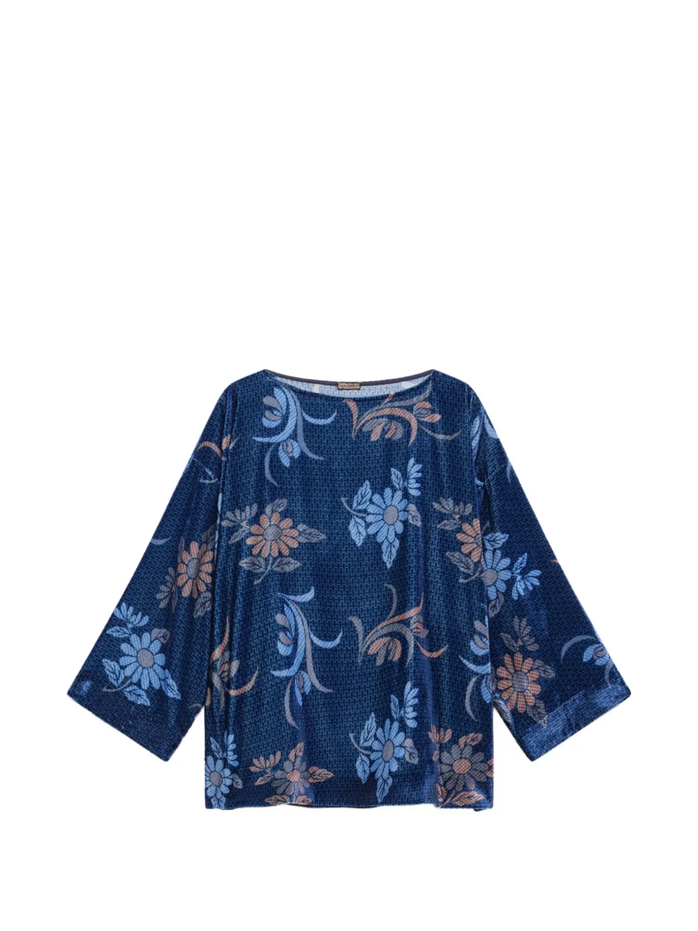 MALIPARMI floral-print velvet shirt