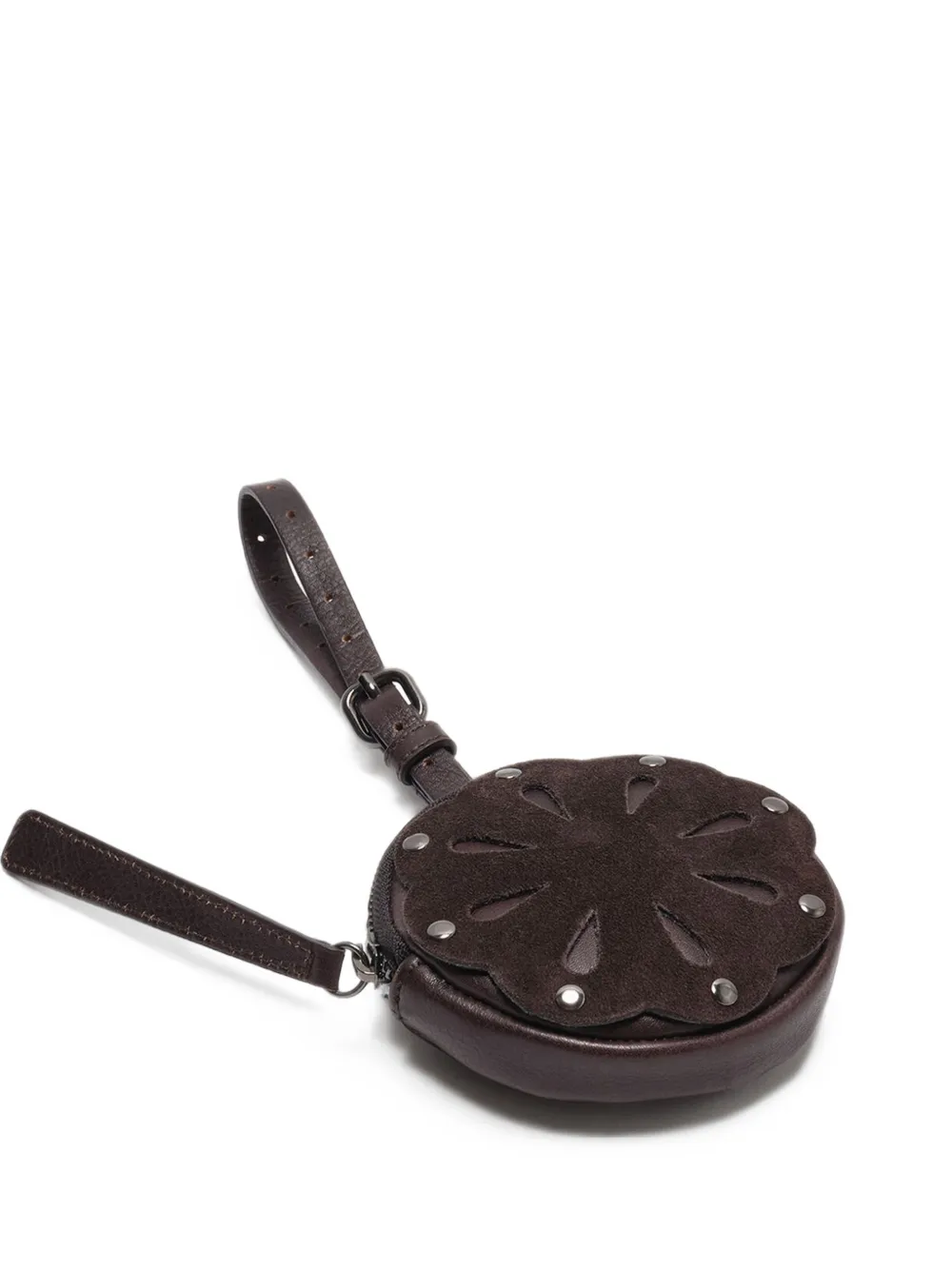 MALIPARMI pochette Bloom en cuir à découpes - Marron MALIPARMI pochette Bloom en cuir à découpes - Marron