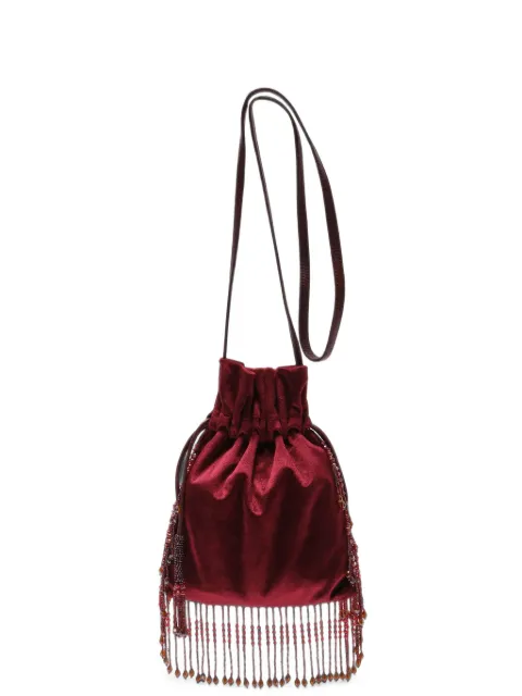 MALIPARMI Rugiada beaded velvet bucket bag