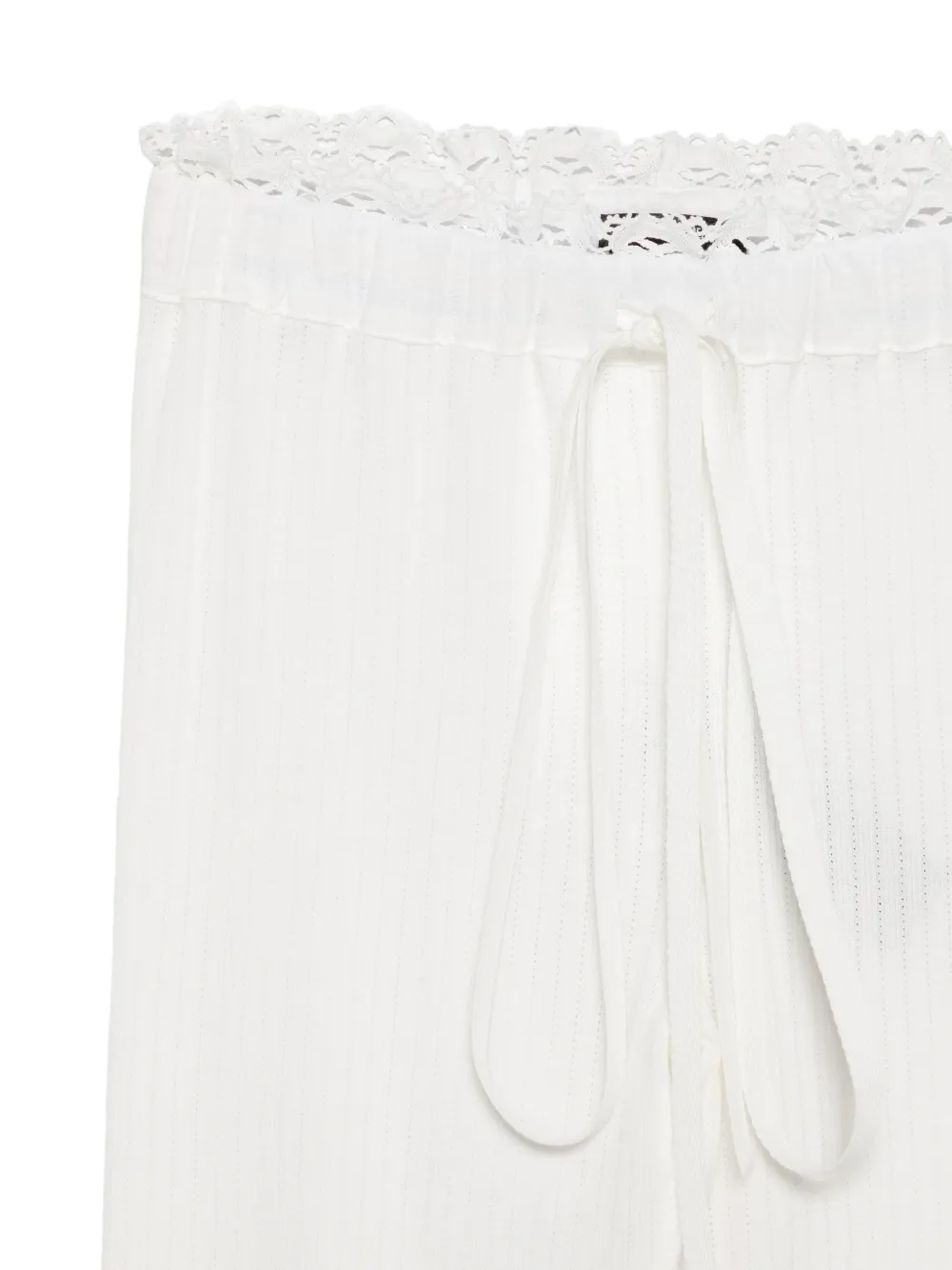 Ann Demeulemeester Broek met kanten afwerking Wit