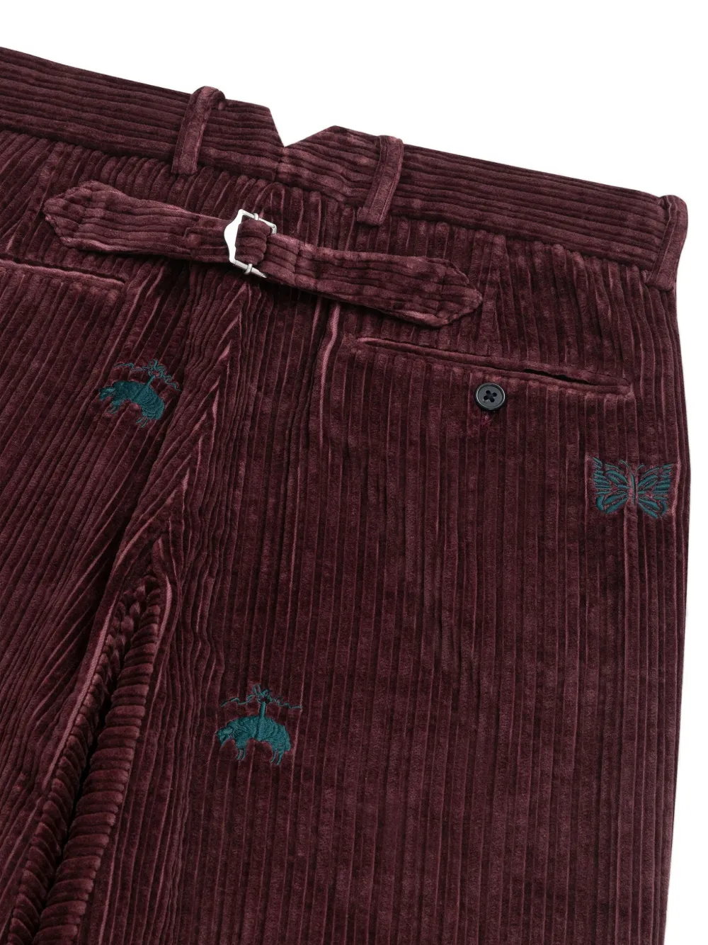 Brooks Brothers x Needles ribfluwelen broek met borduurwerk Rood