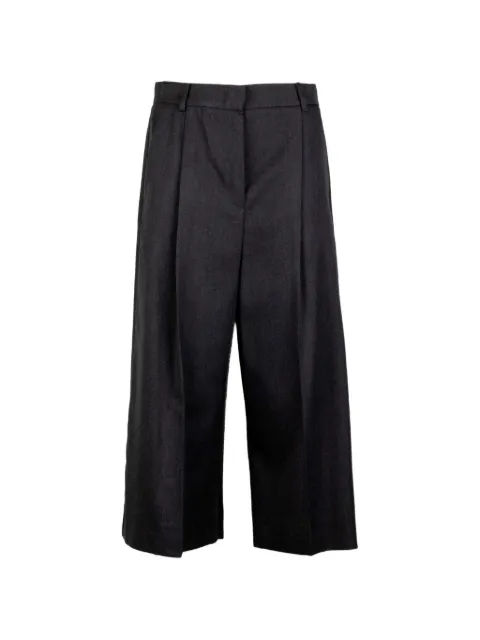 EMME pleated wide-leg cropped trousers