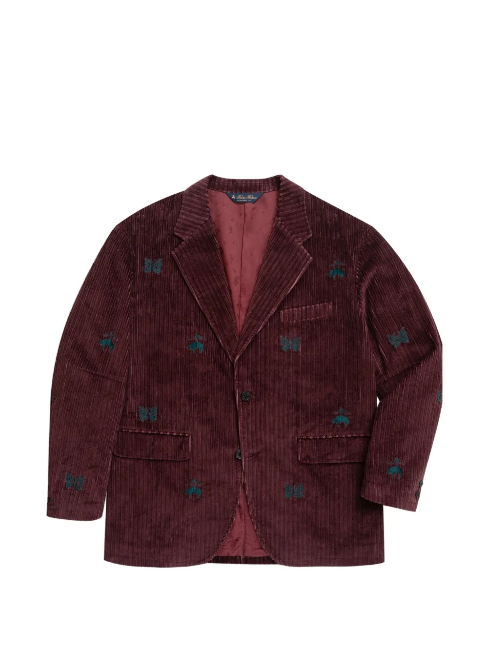Brooks Brothers x Needles embroidered corduroy sack blazer - Rosso