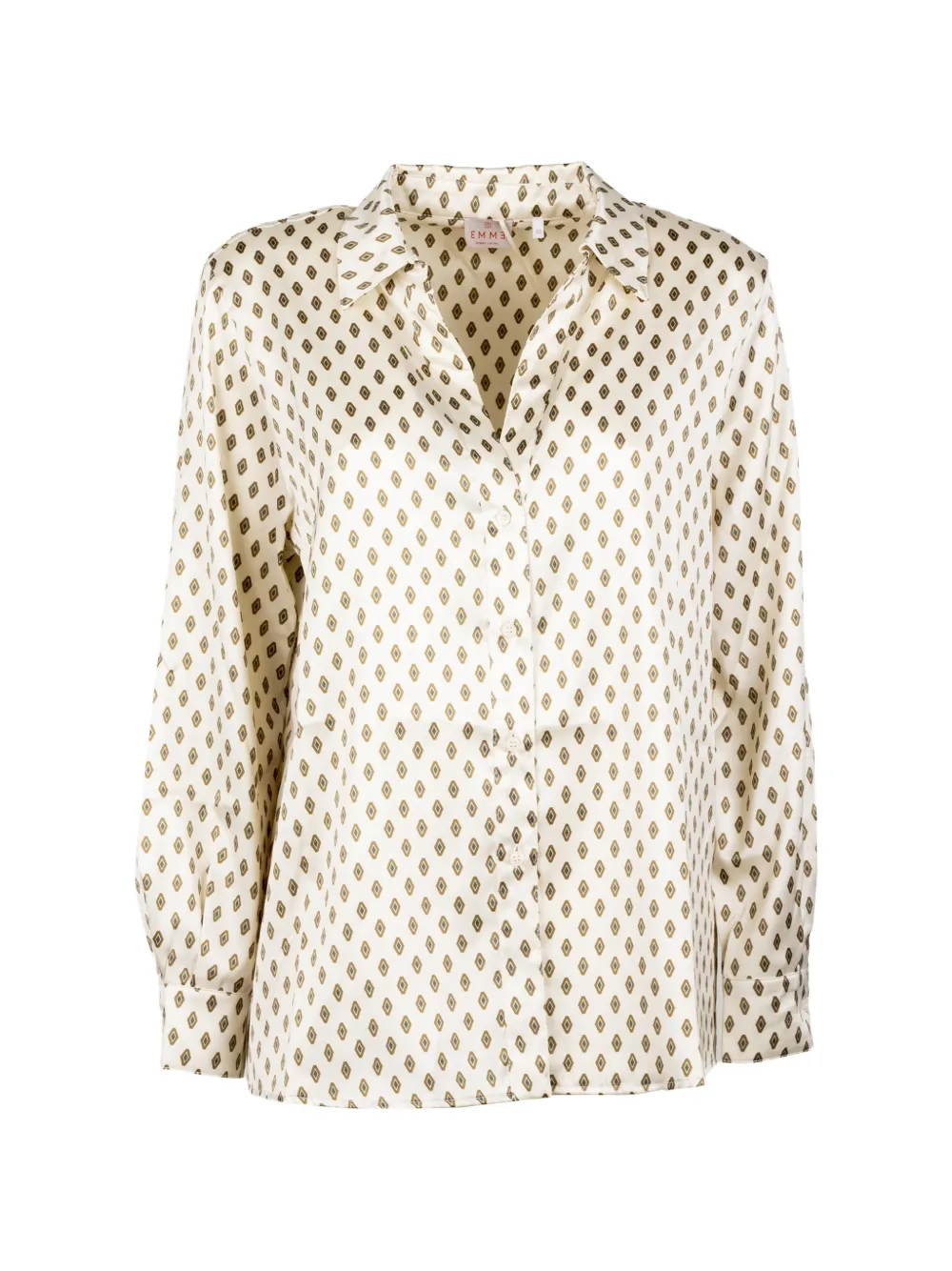 Marella Emme diamond-print long-sleeve shirt Beige
