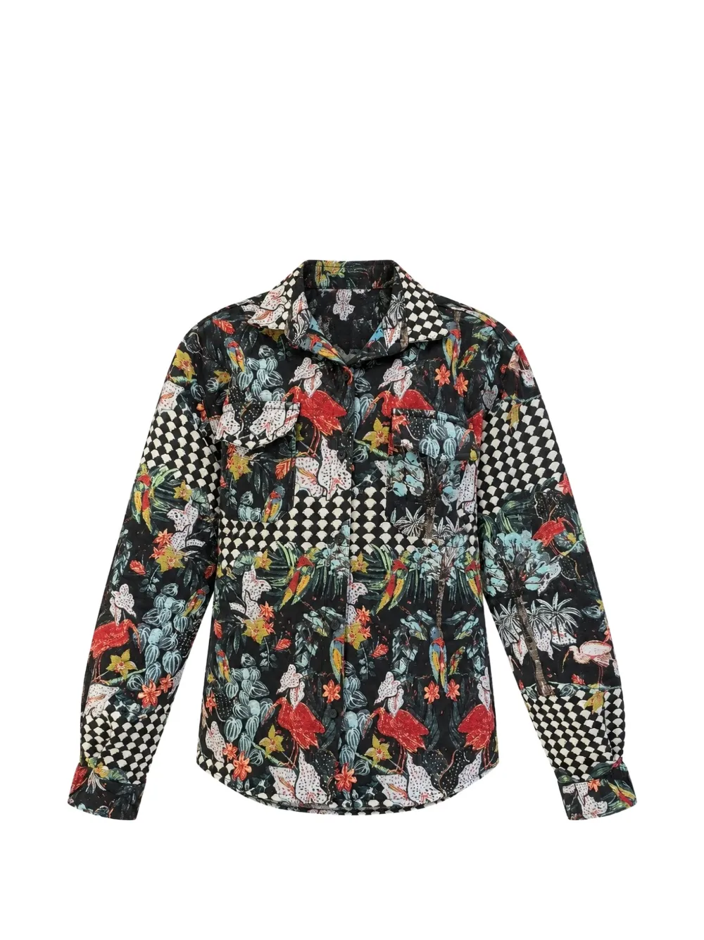 Amir Slama surchemise boutonnée à motif en jacquard - Noir Amir Slama surchemise boutonnée à motif en jacquard - Noir