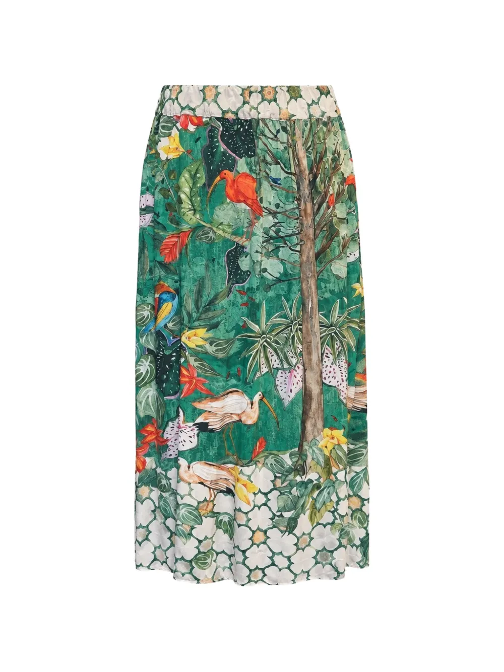 Amir Slama Maxi-wikkelrok met tropische print Groen