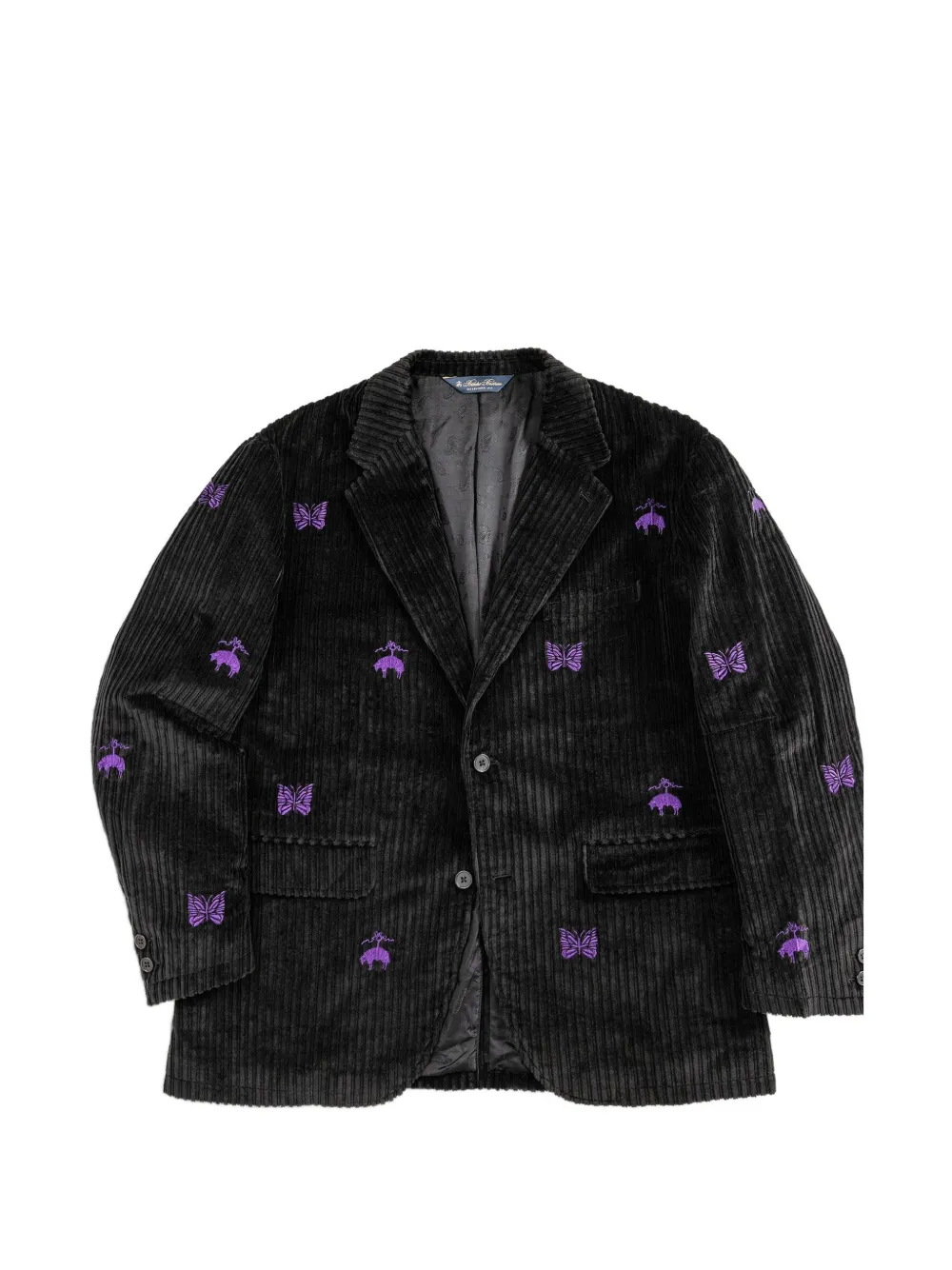 Brooks Brothers x Needles blazer brodé en velours côtelé - Noir