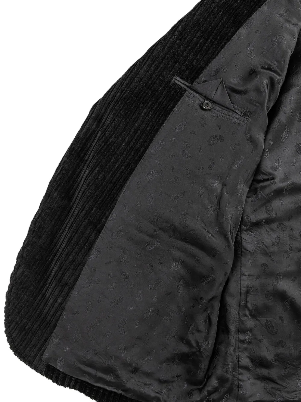 Brooks Brothers x Needles ongestructureerde ribfluwelen blazer met borduurwerk Zwart
