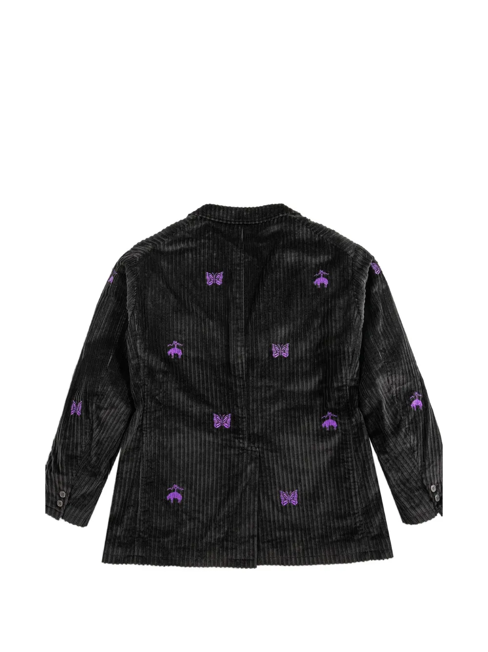 Brooks Brothers x Needles ongestructureerde ribfluwelen blazer met borduurwerk Zwart