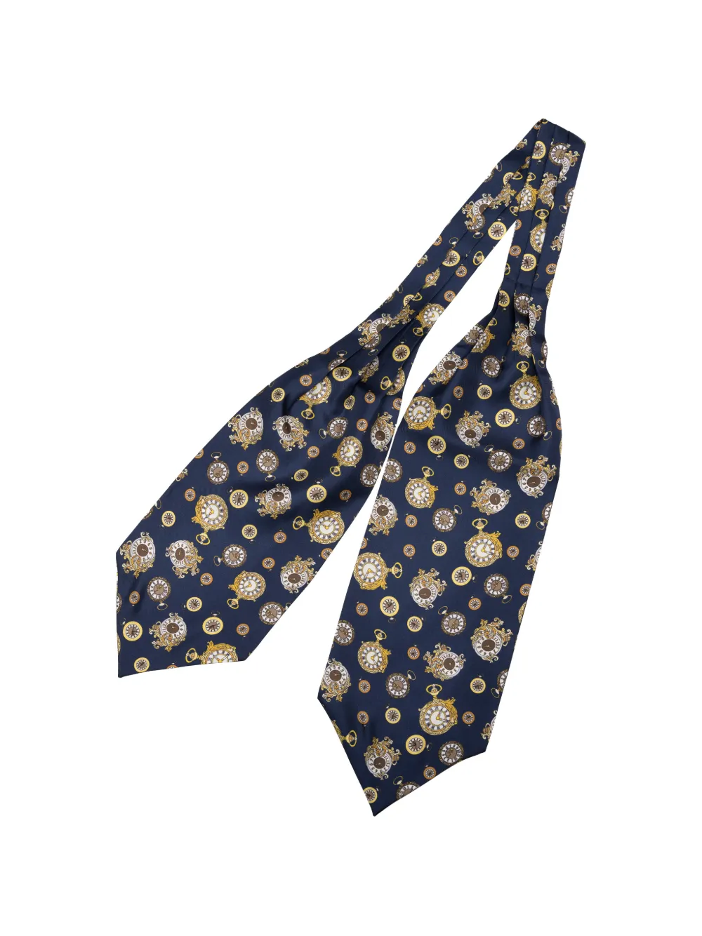 Elizabetta Gilded Keeper watch-print silk ascot tie - Blu