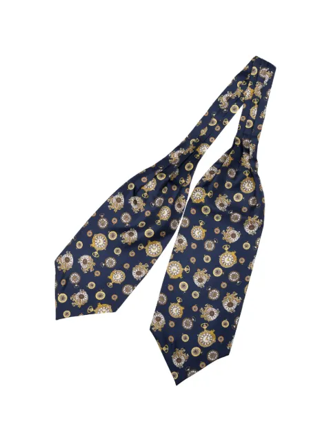Elizabetta Gilded Keeper watch-print silk ascot tie
