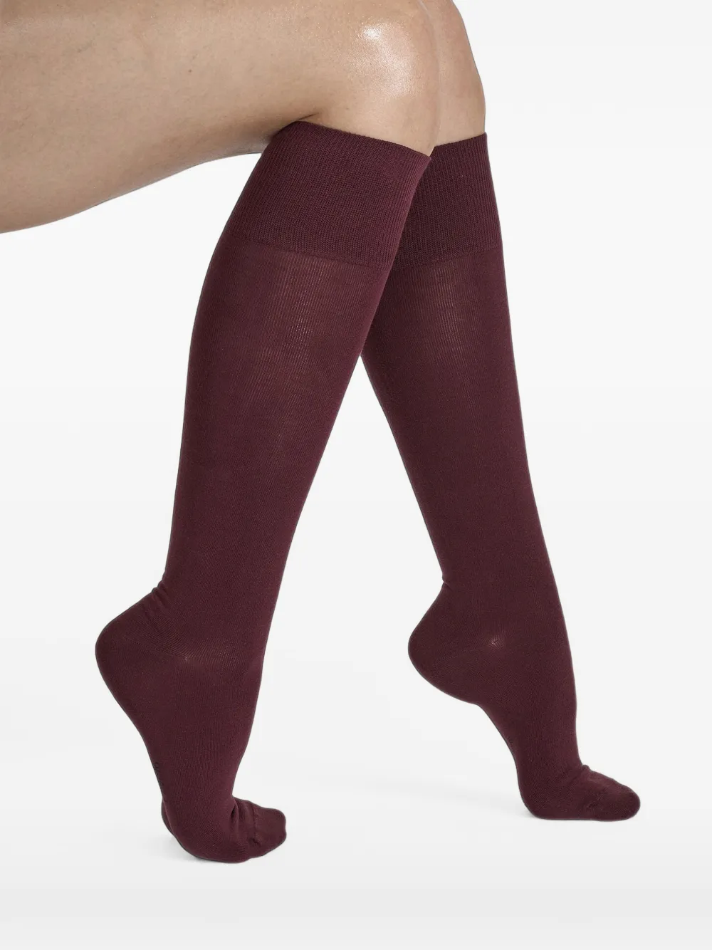 Wolford Geribbelde kniesokken Rood