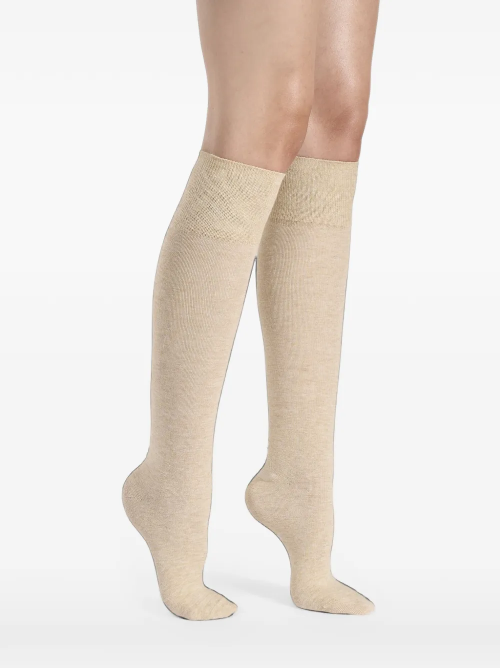 Wolford Kniesokken van katoenblend Beige