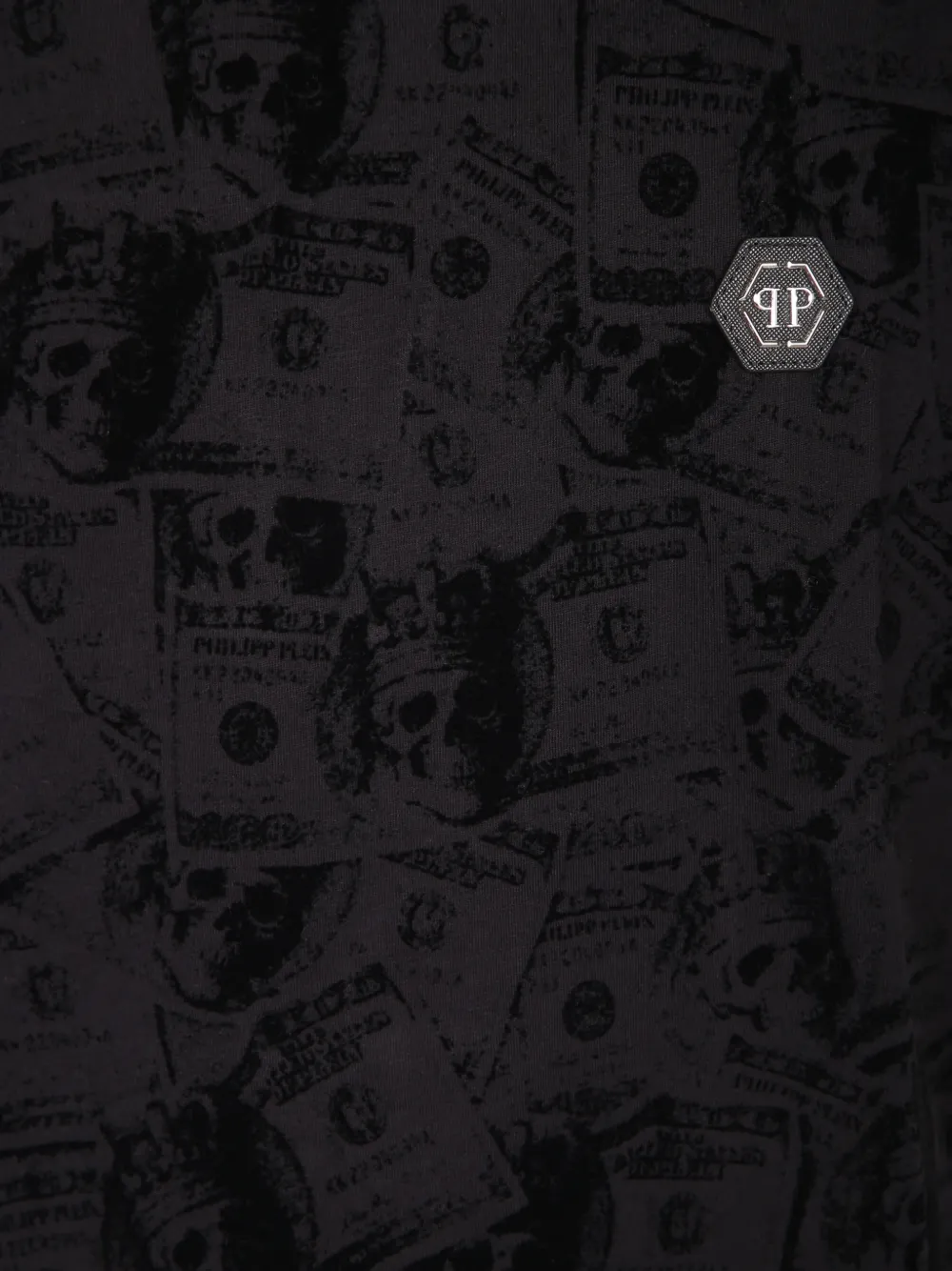 Philipp Plein T-shirt met dollar-print en ronde hals Zwart