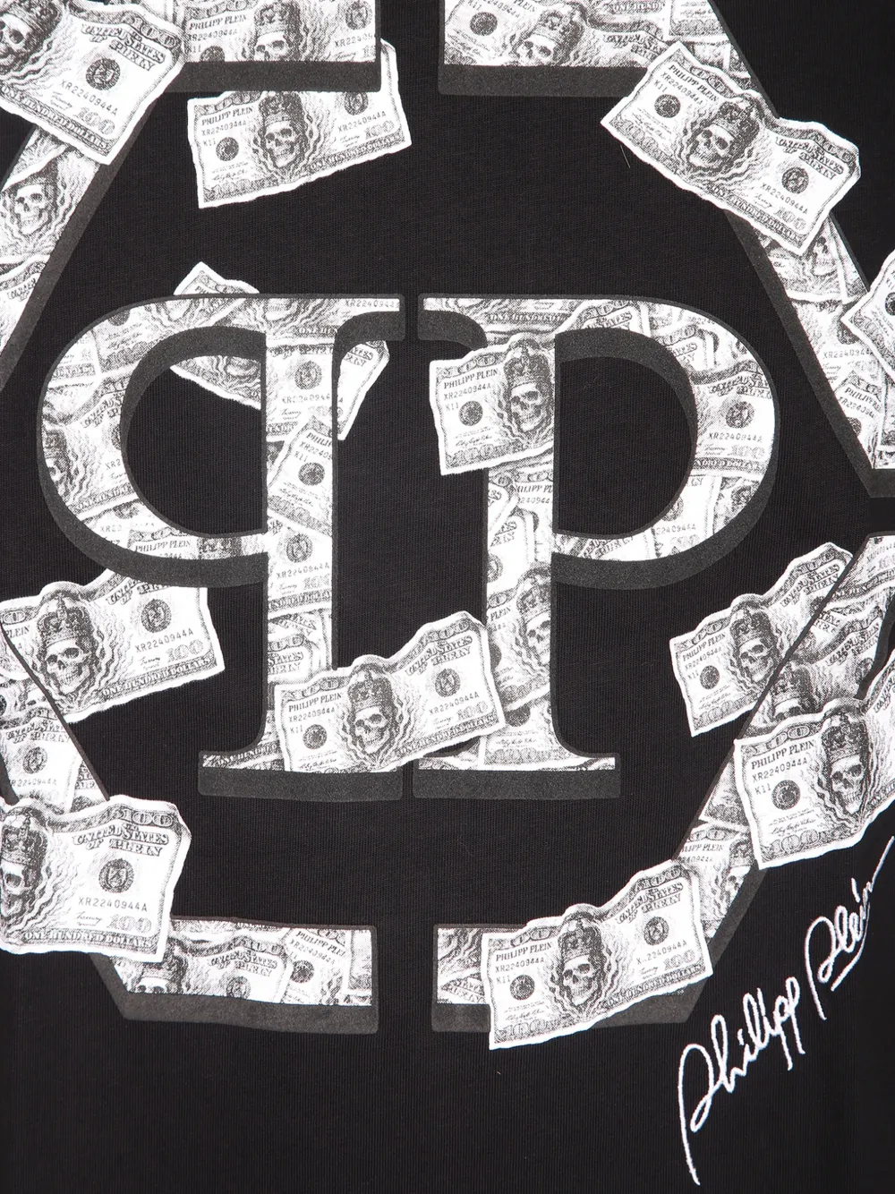 Philipp Plein T-shirt met ronde hals en Dollar-zeshoek Zwart