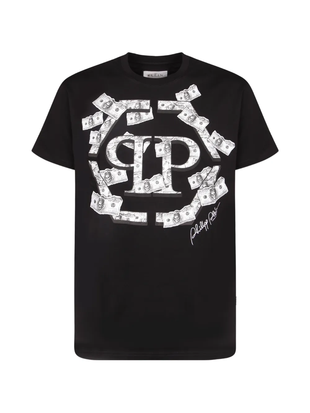 Philipp Plein T-shirt met ronde hals en Dollar-zeshoek Zwart