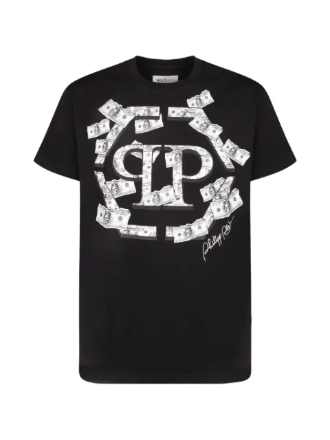 Philipp Plein playera Dollar Hexagon con cuello redondo
