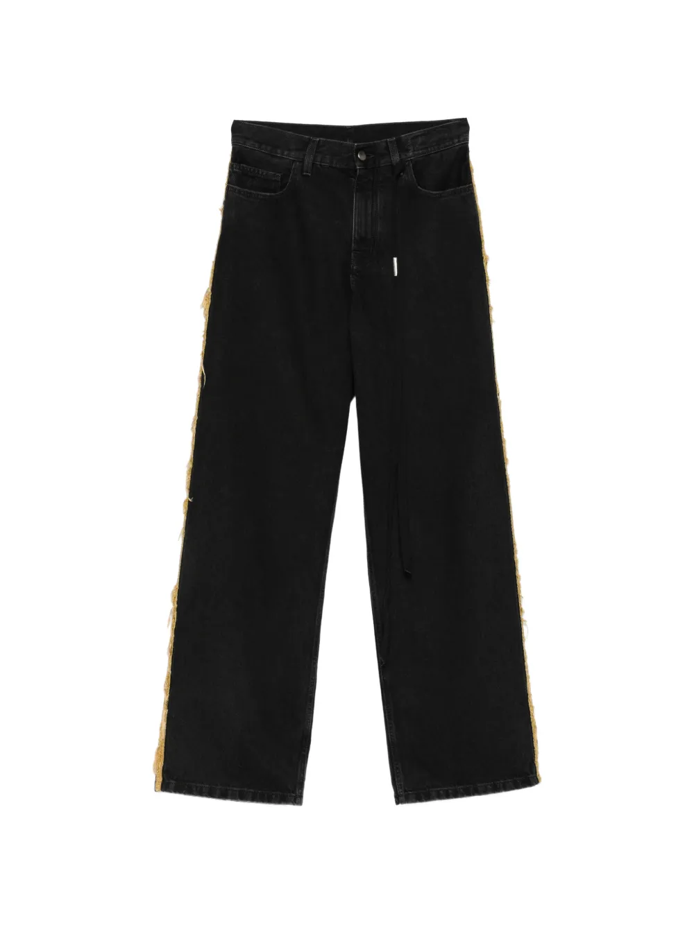 Ann Demeulemeester frayed-detail straight-leg jeans - Schwarz