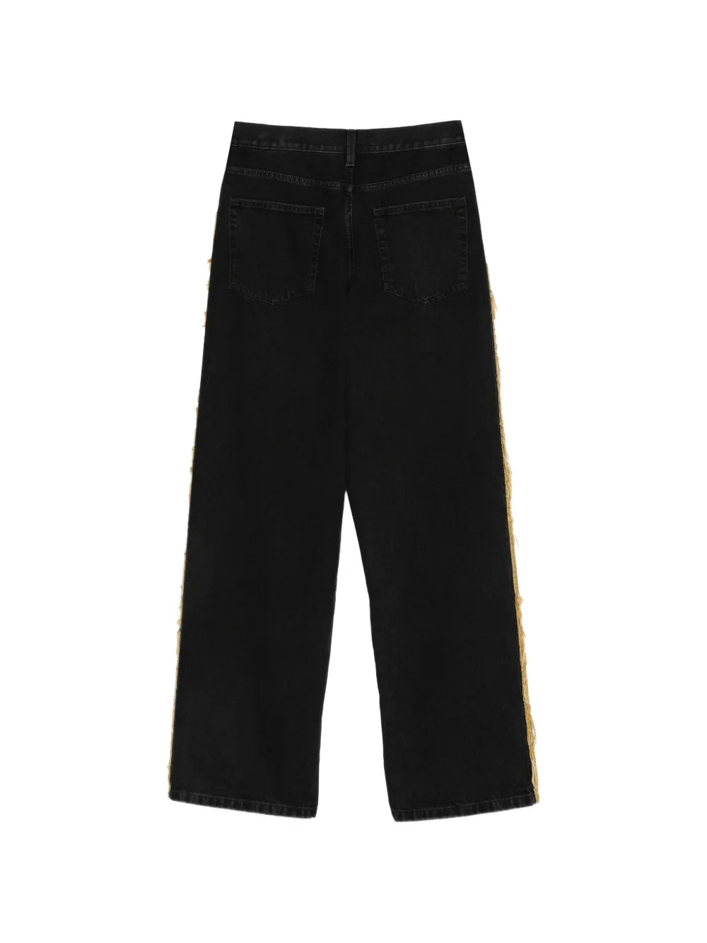 Ann Demeulemeester frayed-detail straight-leg jeans Zwart
