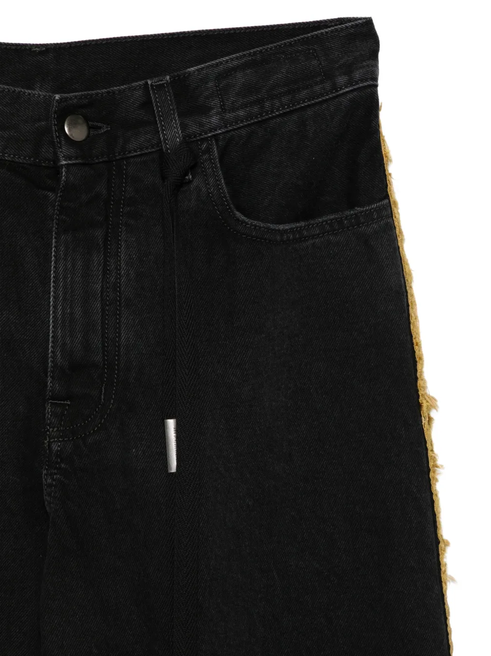 Ann Demeulemeester frayed-detail straight-leg jeans Zwart