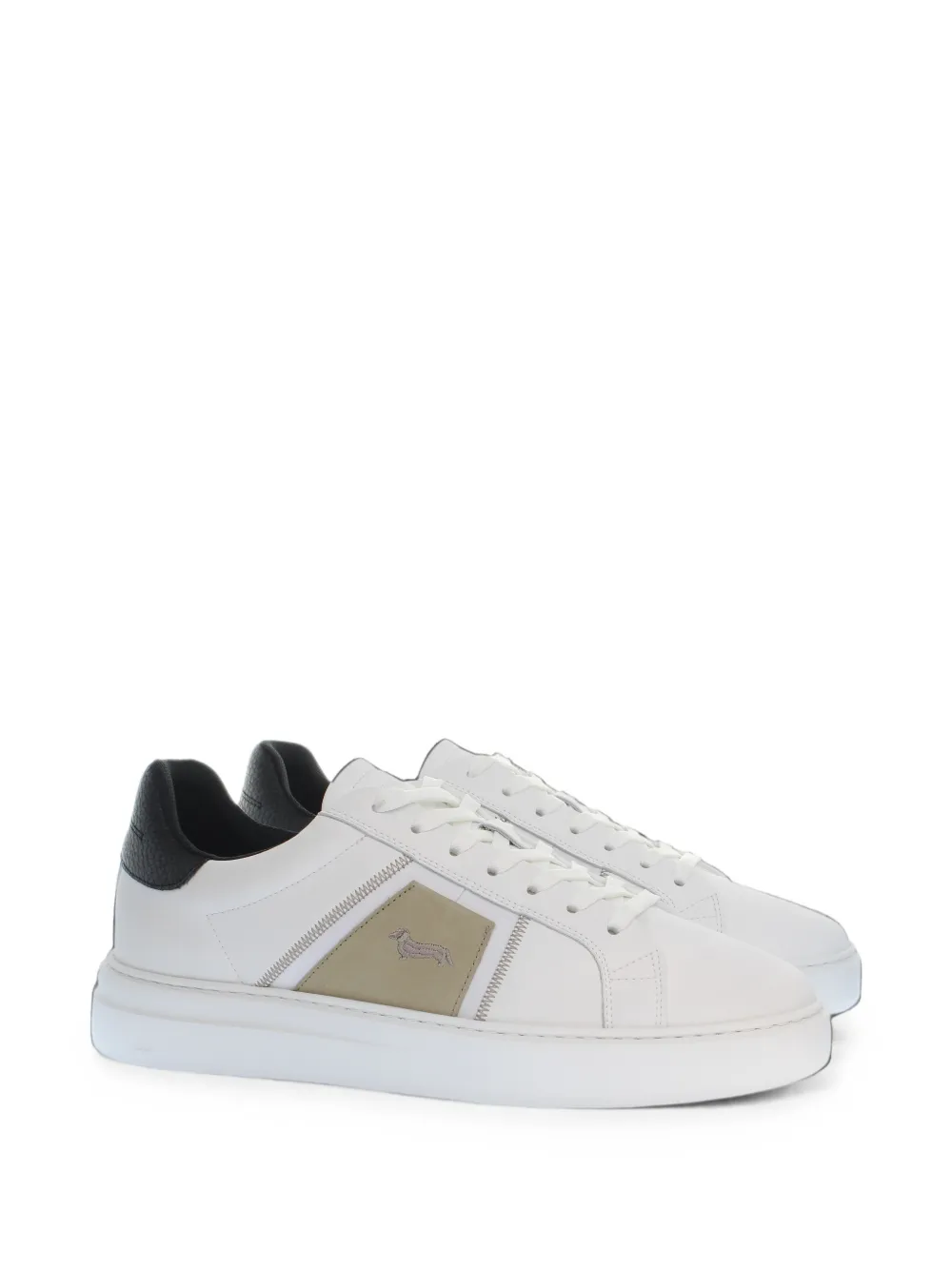 Harmont & Blaine logo-embroidered leather sneakers - Blanc Harmont & Blaine logo-embroidered leather sneakers - Blanc