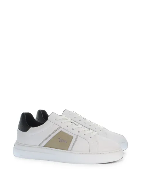 Harmont & Blaine logo-embroidered leather sneakers