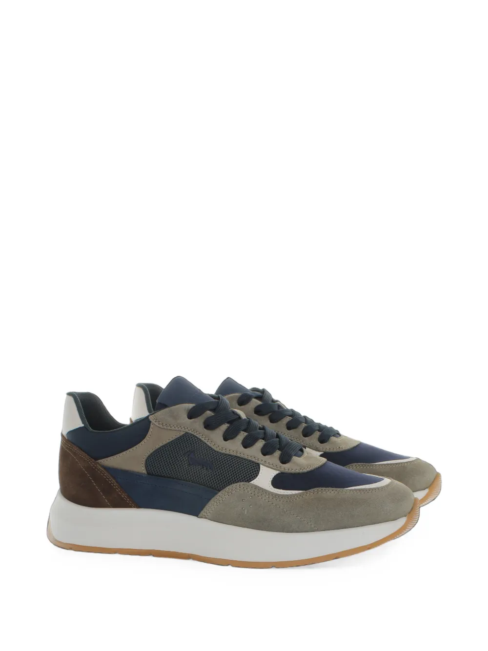 Harmont & Blaine Panelled Mesh-insert Sneakers In Gray